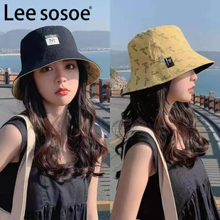 Lee sosoe帽子女夏天2024新款渔夫帽女款显脸小防晒紫外线遮阳帽