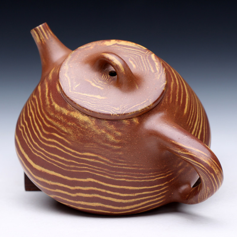 纯手工制作!老艺人杨莲凤作品 绞泥石瓢壶附证书