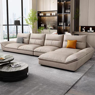 现代简约科技布沙发大小户型客厅乳胶贵妃布艺沙发组合直排可拆洗