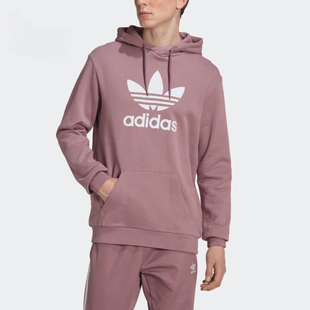 Adidas阿迪达斯三叶草男装健身训练运动卫衣纯棉连帽套头衫HM9325