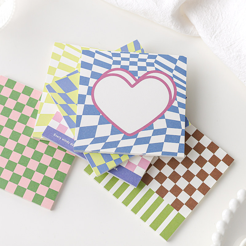 便签纸无粘性彩色生活系列便利贴学生用创意格子爱心ins风可爱少女心