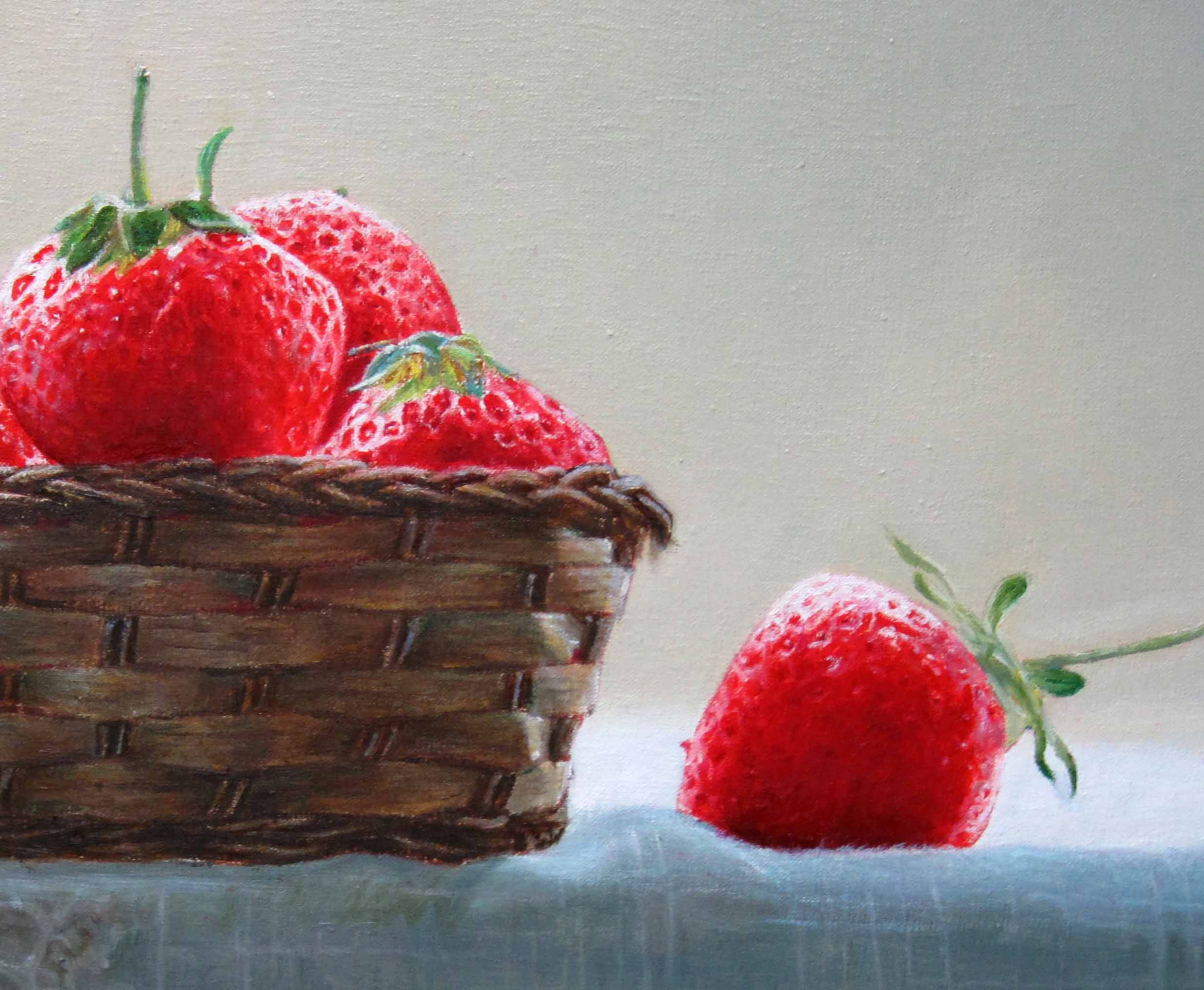 王洪升《草莓》布面油画