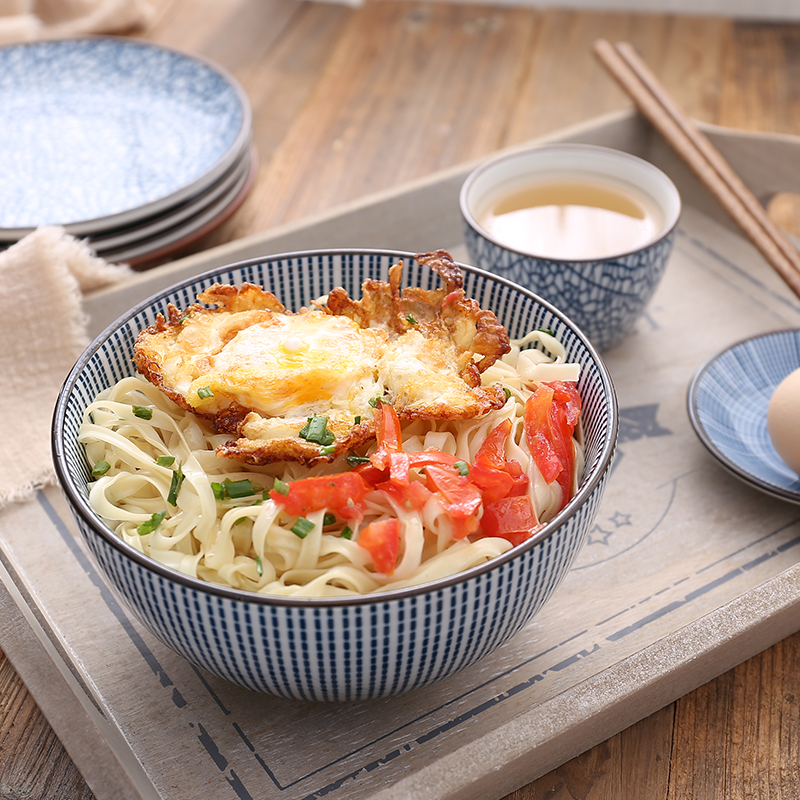 创意日式料理餐具陶瓷拉面碗家用米饭碗带盖大号汤碗泡面碗沙拉碗