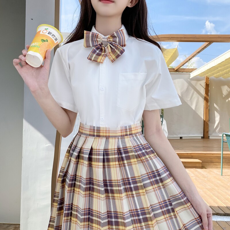 实拍 山吹格裙 jk制服百褶裙学院风格裙短裙