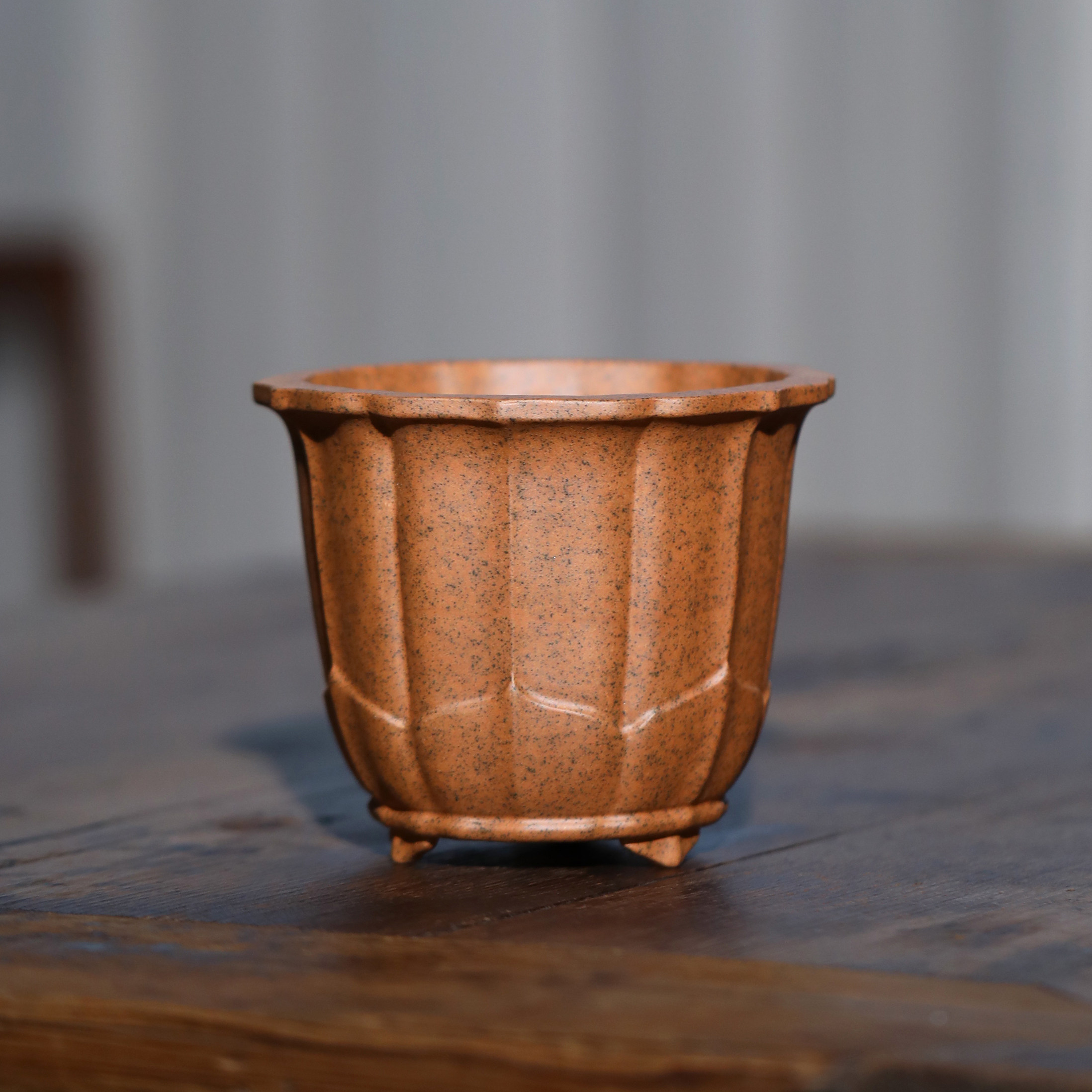 紫砂花盆莲花禅意手工柴烧盆景盆唯珍名家盆小盆古典盆栽盆觅陶乡