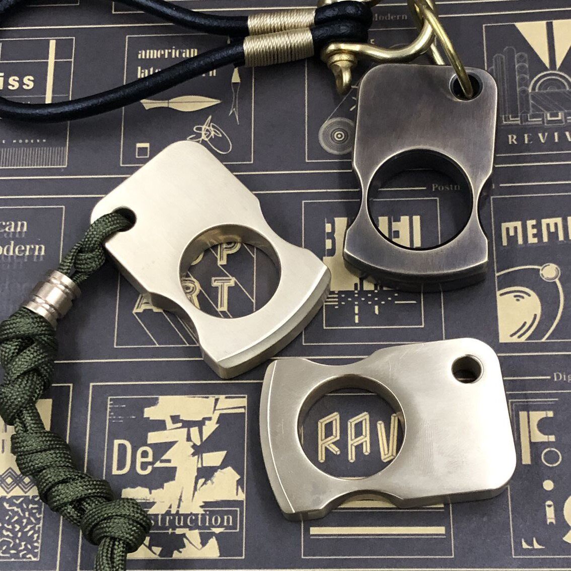 免费刻字户外黄铜指虎edc自驾川防身单指防狼战术野营破窗便携男