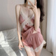 2025年新款睡衣女款性感夏季冰丝绸吊带短裤带胸垫家居服高级感