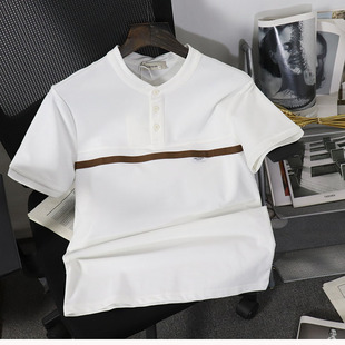 特色夏季修身韩版重磅T恤男白色圆领高端上衣打底衫美式短袖半袖