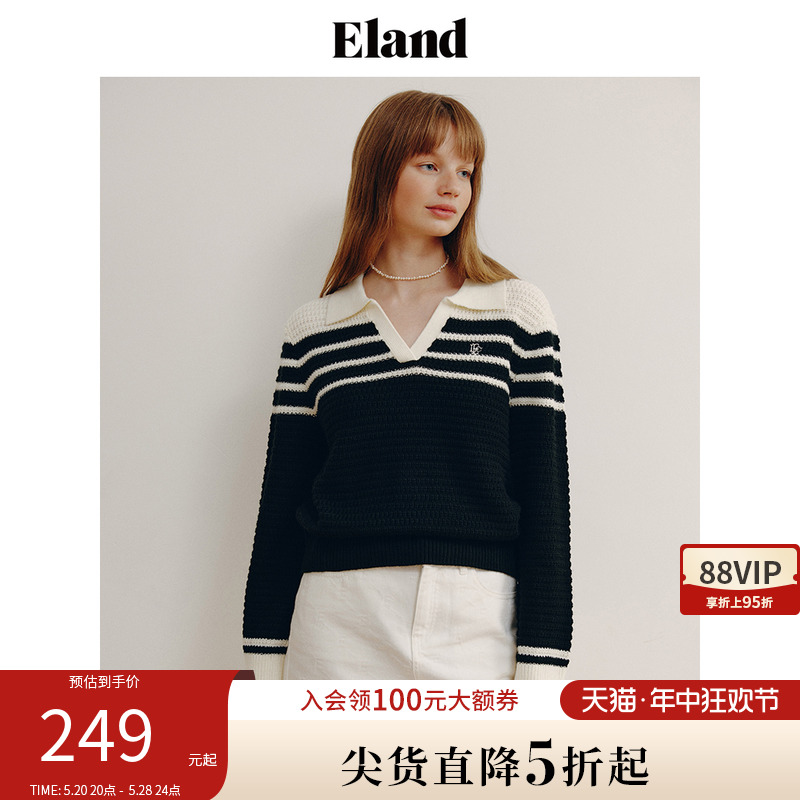 Eland衣恋针织上衣女春季学院风