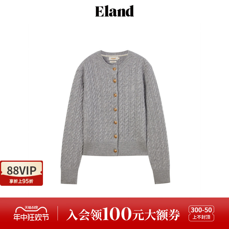 Eland衣恋针织衫女含羊绒羊毛轻