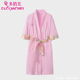 纯色粉色睡袍女夏季纯棉系带夏天女装晨袍浴袍浴衣月子袍方便哺乳