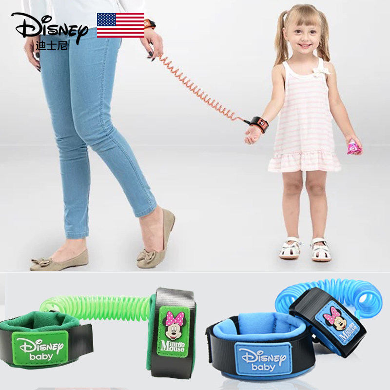 迪士尼儿童防丢失牵引绳宝宝防走失手环安全绳带小孩出门遛娃神器