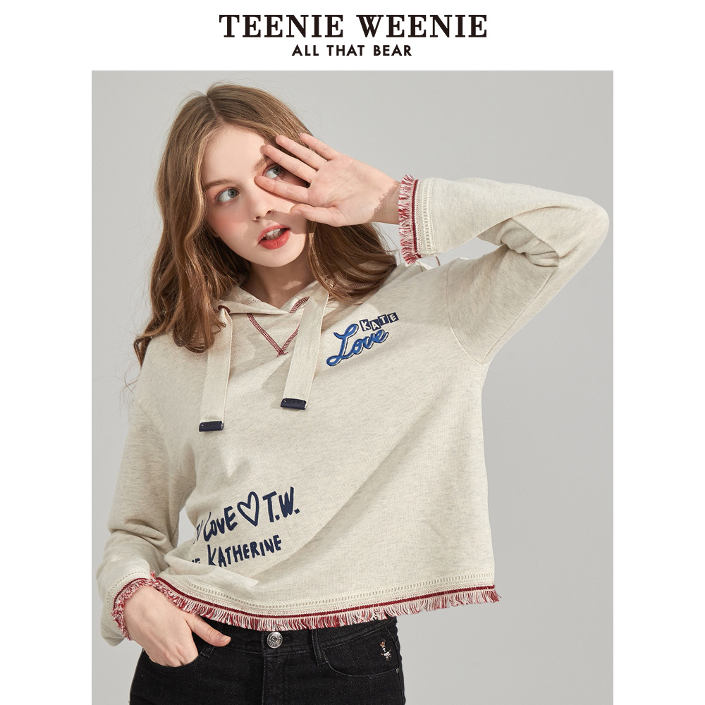 TeenieWeenie小熊2020春季新款女装英文字母卫衣TTMW201153B