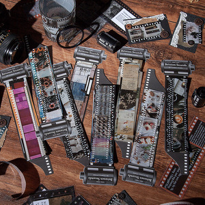 整件】ins风画片复古电影秒速胶片贴纸陌境对话框手帐装饰素材