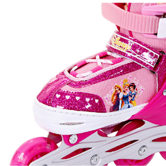 迪士尼儿童溜冰鞋可调全闪光直排轮滑鞋儿童全套装滑冰旱冰鞋男女