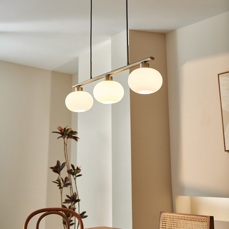 设计感餐厅灯吊灯三头轻奢现代简约餐桌吧台北欧长条客餐组合灯具