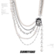 SUMIYAKI 不敢想象戴上多好看 美式多层珍珠项链多层叠带小众颈链