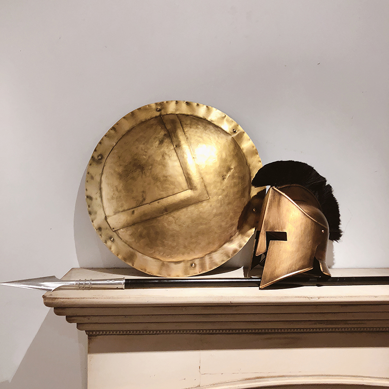 洛威工艺旗舰店的优惠券大全—斯巴达勇士盾牌头盔长矛中世纪摆件复古