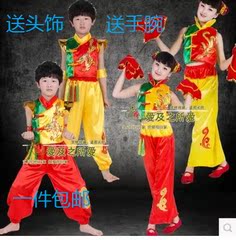 新款儿童舞蹈服男童短袖功夫服套装练功服女童表演服中国风服饰