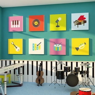 音乐教室墙面装饰钢琴房行艺术文化工作室辅导培训机构布置贴纸画