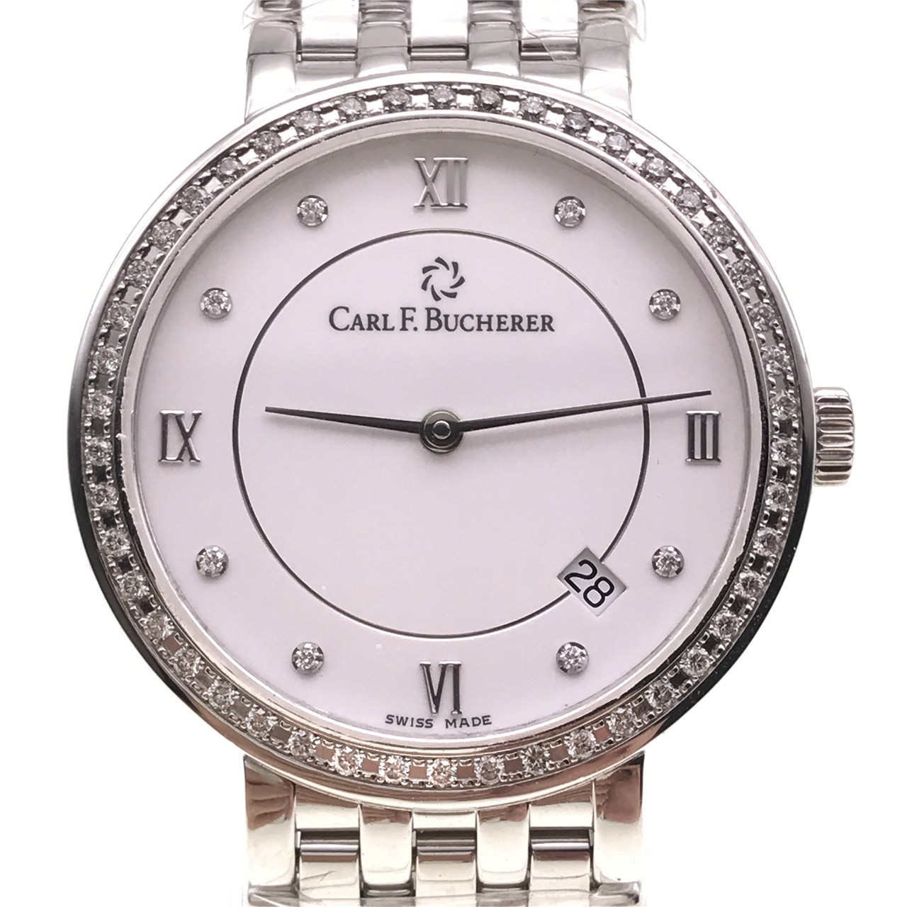 [9.0新]宝齐莱18k白金钻石刻度围钻自动机械男表