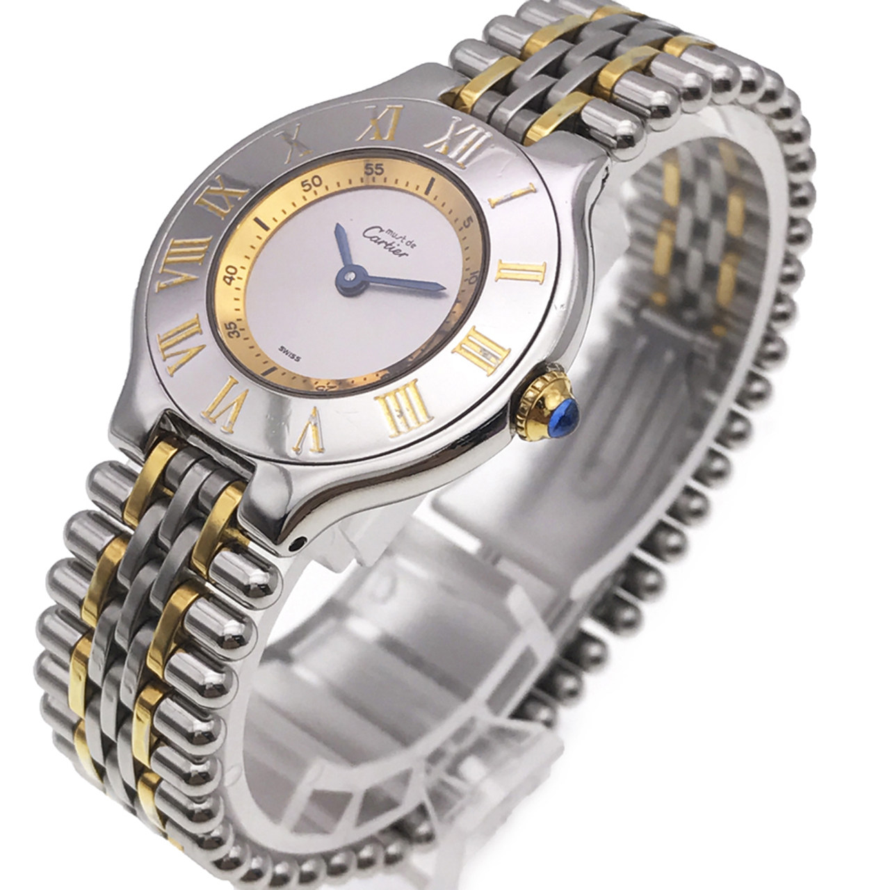 [9.5新] 卡地亚 21世纪系列 银灰面 石英 女表