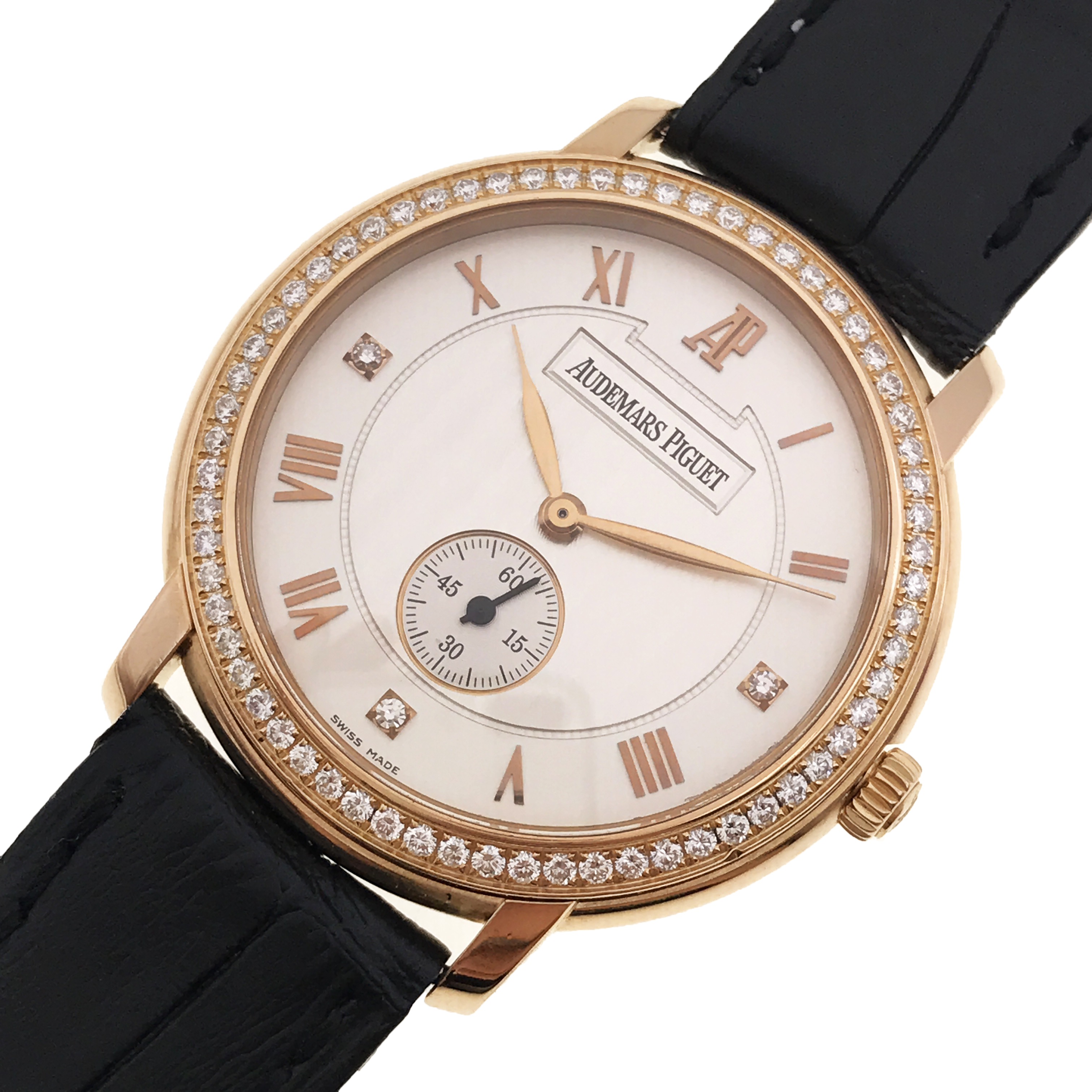 0新]爱彼18k玫瑰金镶钻手动机械女表15103or.zz.a001cr.01