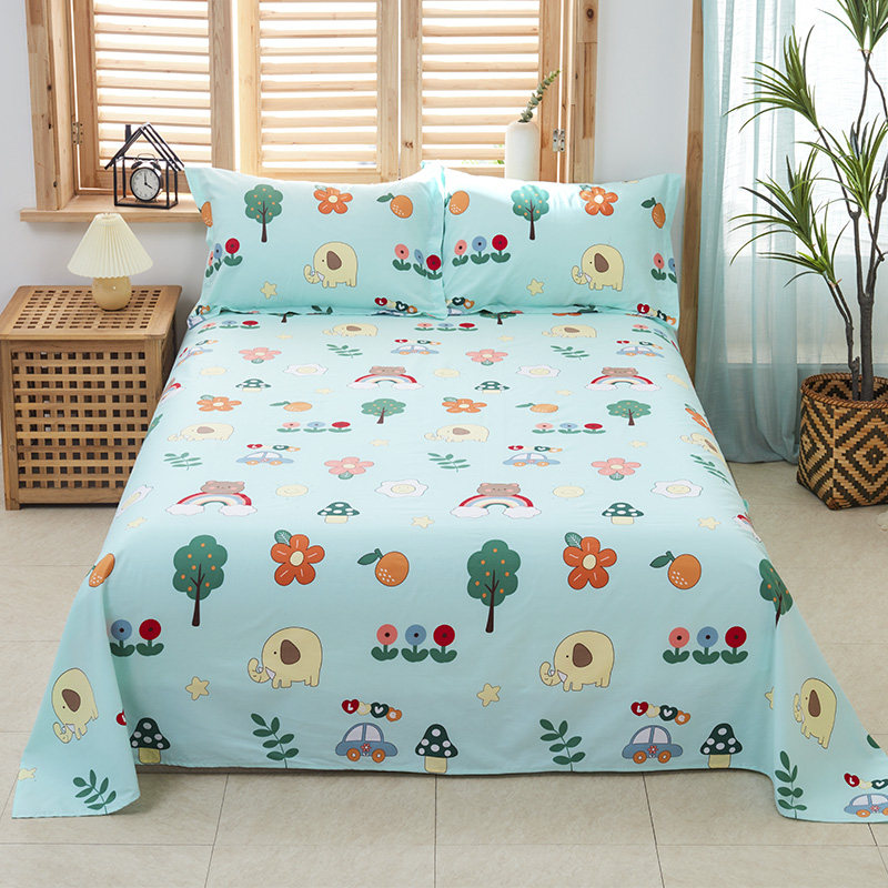 厚实不透底全棉布料纯棉儿童学生床单坑单单件定制加大榻榻米被单