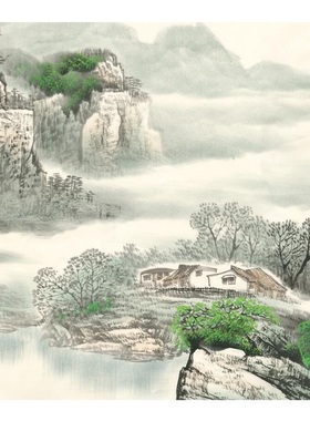 太行春意浓-穆春晓客厅大堂会所巨幅中式装饰画山水画微喷宣纸画