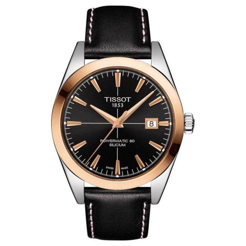 天梭男手表tissot机械表自动绅士皮带防水不锈钢t9274074605100