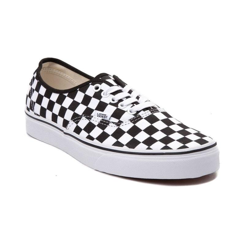 vans女帆布鞋低帮系带经典款黑白格子休闲百搭正品497179