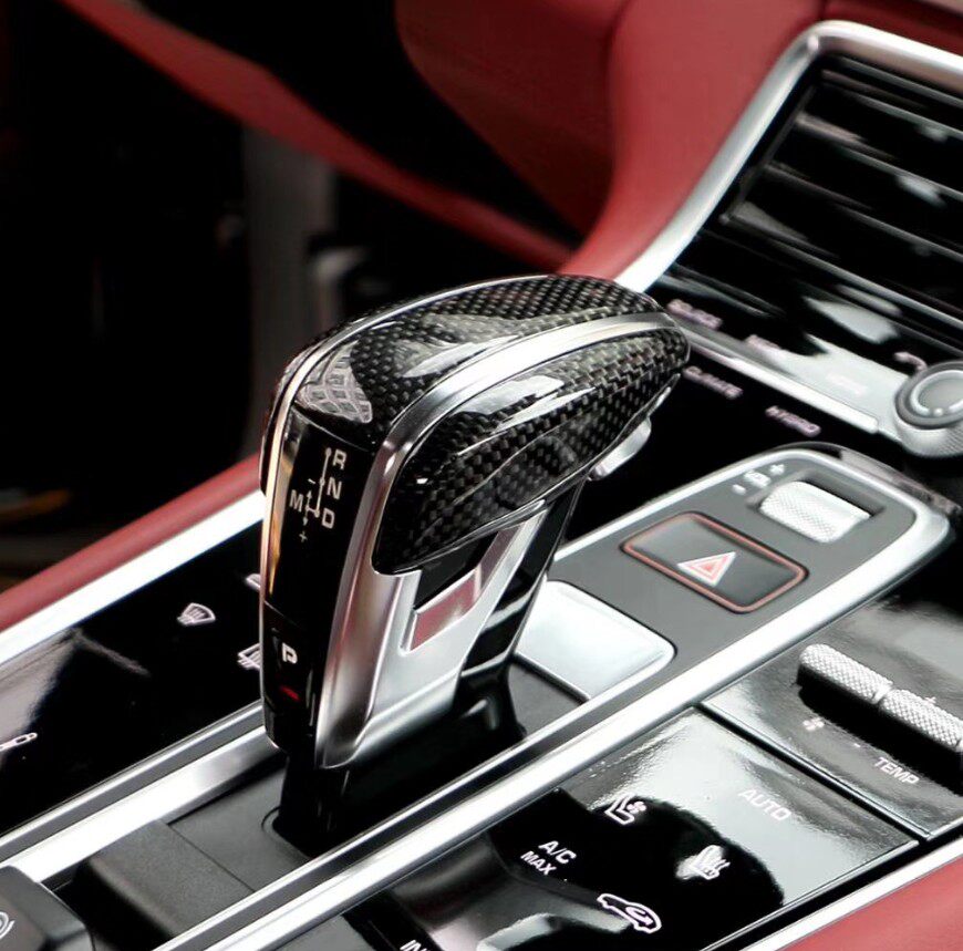 适用于保时捷新卡宴新帕拉梅拉改装碳纤维运动档把排挡飞机头档杆