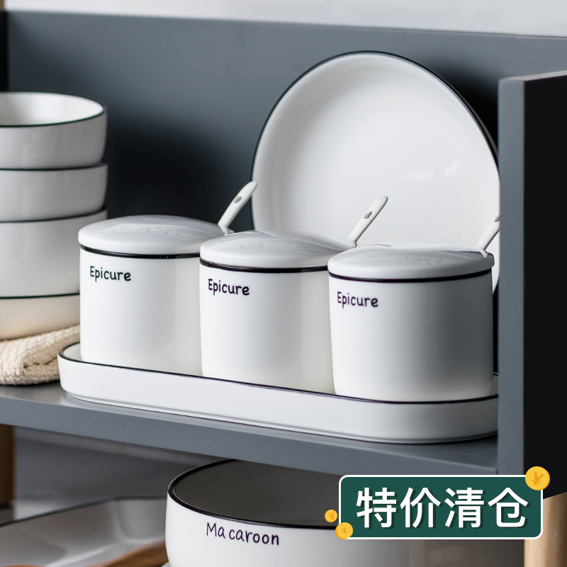 特价清仓 北欧盐调味罐调味盒家用厨房陶瓷调味品收纳盒调味料|msdalam kategori dapur/memasak Appliances, Alat dapur/Penyimpanan dapur, botol penyimpanan/bekas penyimpanan dapur, botol perasa - dari Buy2taobao.com untuk memberikan perkhidmatan ejen Taobao profesional membeli