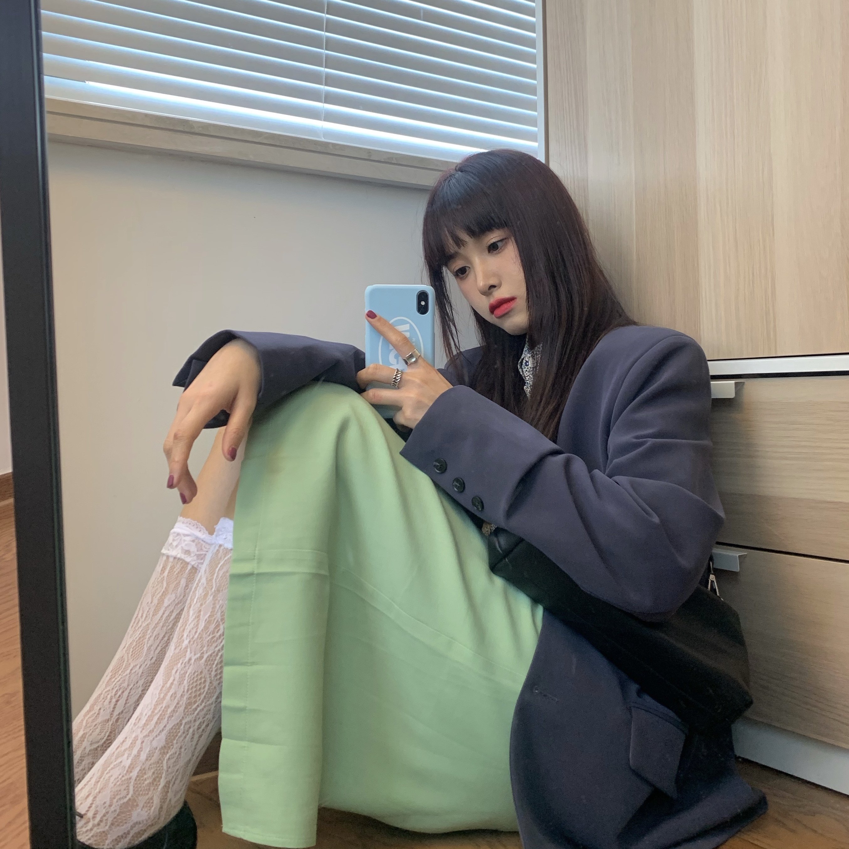 实拍 现货 腰带收腰显瘦西服女 气质款长袖西装外套-尤里实拍9688#59.