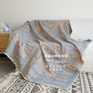 日式全棉纱布双面全盖沙发罩巾加大盖布午休空调毛巾被厚床单盖毯