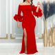 plus size dress for women dress red maxi long lady dress 3xl