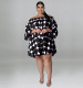 autumn winter fat women plus size long sleeve dress short4XL