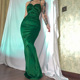 Evening Dress sexy party dress Evening Gown green long skirt