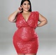 2022 FAT WOMEN PLUS BIG SIZE LONG SLEEVE SEXY DRESS RED NEW