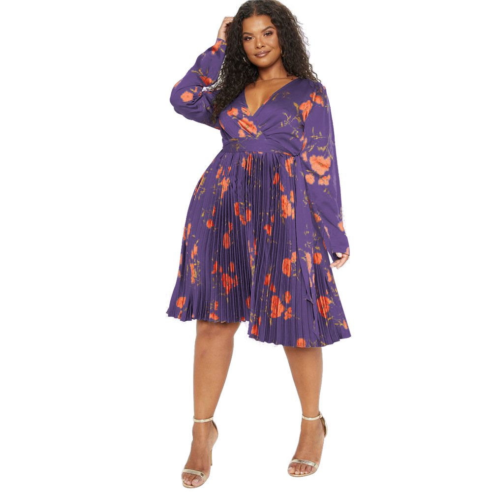 big plus size fashion women dresses girl dress print female