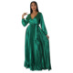 Green dress Women's Long Sleeve long dress Maxi Dress Gown