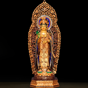 台湾纯铜观世音菩萨佛像家用品供奉寺庙佛堂观音佛像摆件