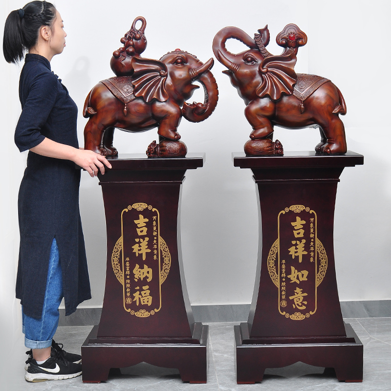 落地大象摆件一对招财风水象公司工厂开业大门口摆放办公室工艺品