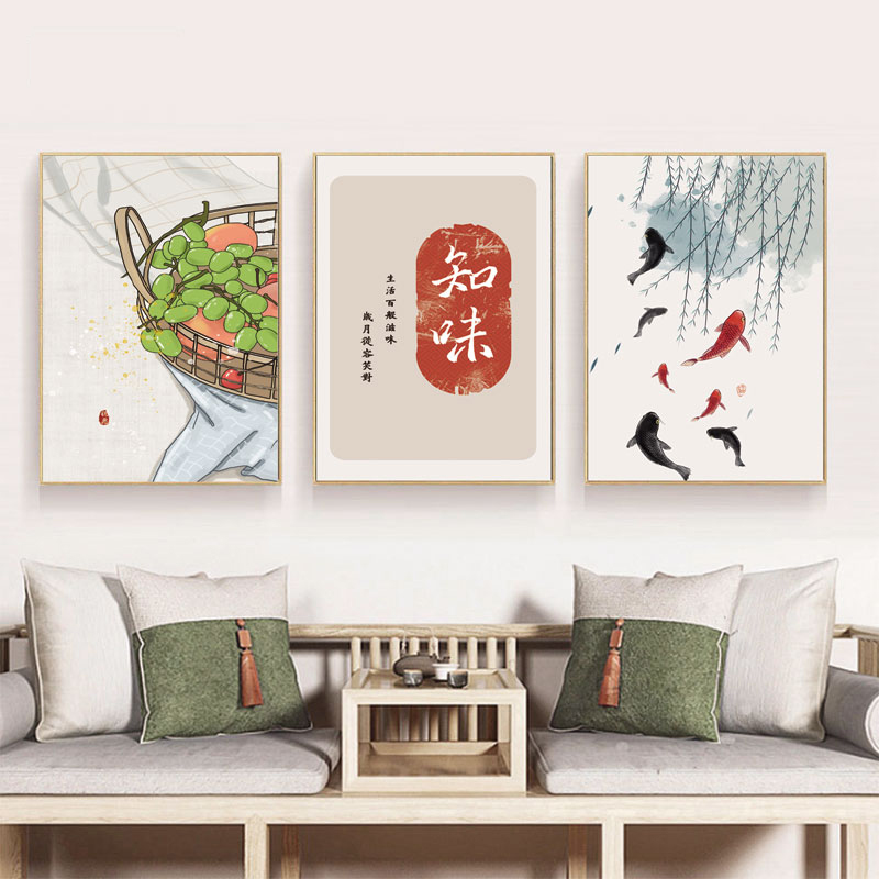 新中式客厅装饰画壁画沙发背景墙挂画
