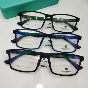 莱肯laiken男方形全框tr90超轻近视太阳镜运动可配镜片试戴加工黑