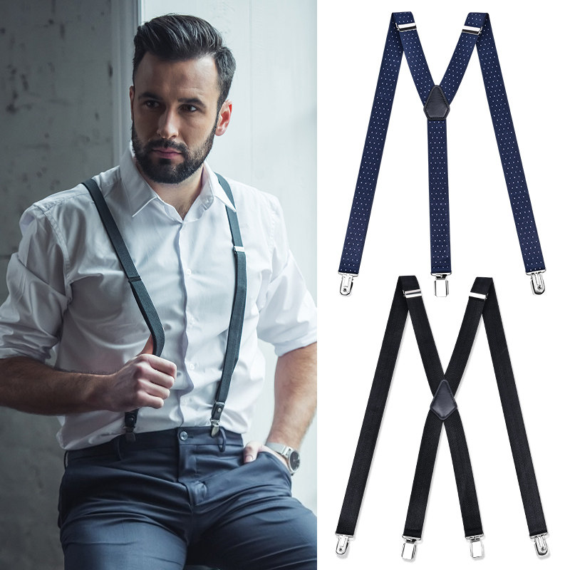 吊带裤子男潮_男士西装背带西裤背带老年人裤子男士夹成人防滑吊带裤