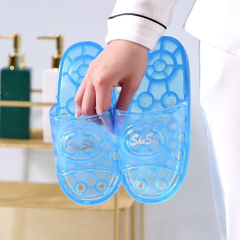 水晶透明拖鞋洞洞漏水浴室洗澡防滑凉拖鞋男女家用防臭速干塑料鞋