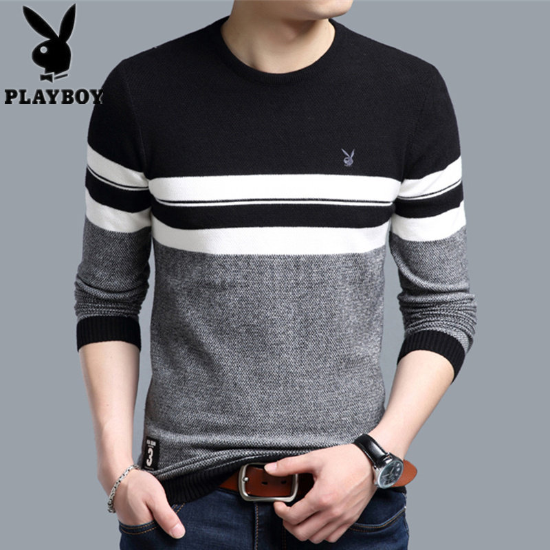 花花公子毛衣加厚长袖针织衫