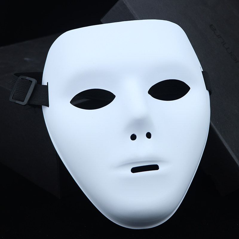 嘻哈街舞jabbawockeez假面舞团男女舞蹈抖音纯白色空白全脸面具