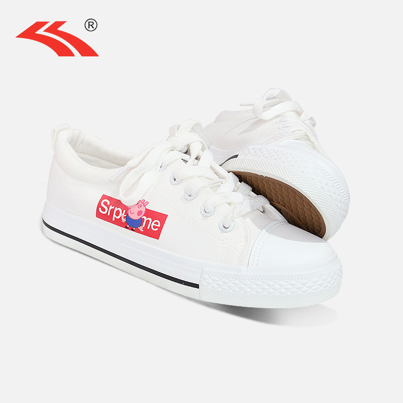 飞耀帆布鞋女低帮学院风系带2019夏季新款透气休闲百搭潮鞋板鞋女